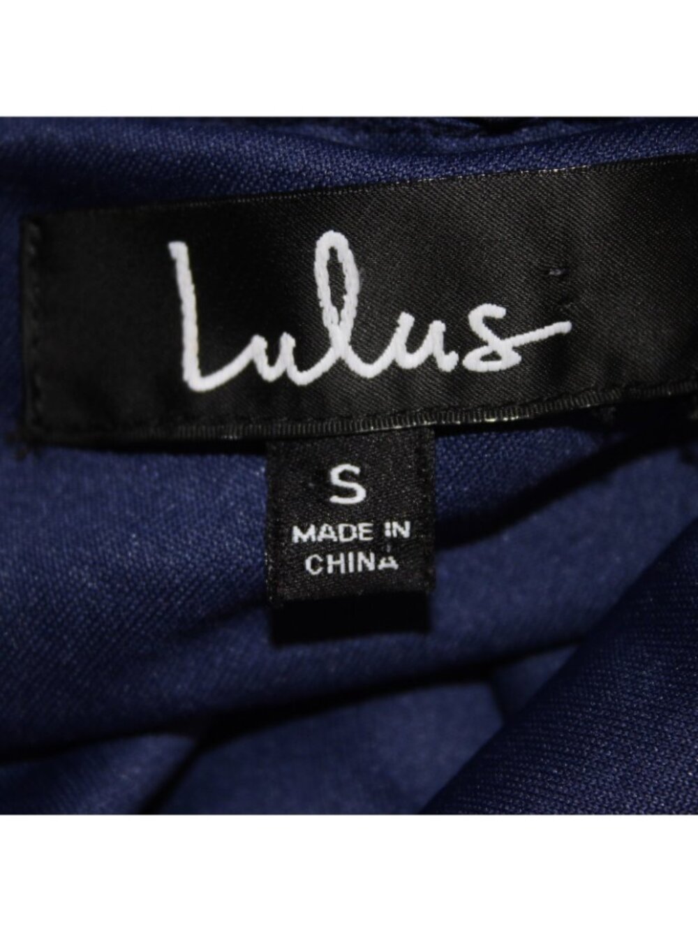 Lulus Dress Sz S Navy Blue Halter Lined Eyelets Embroidered 100% Polyester Dress - Picture 5 of 9